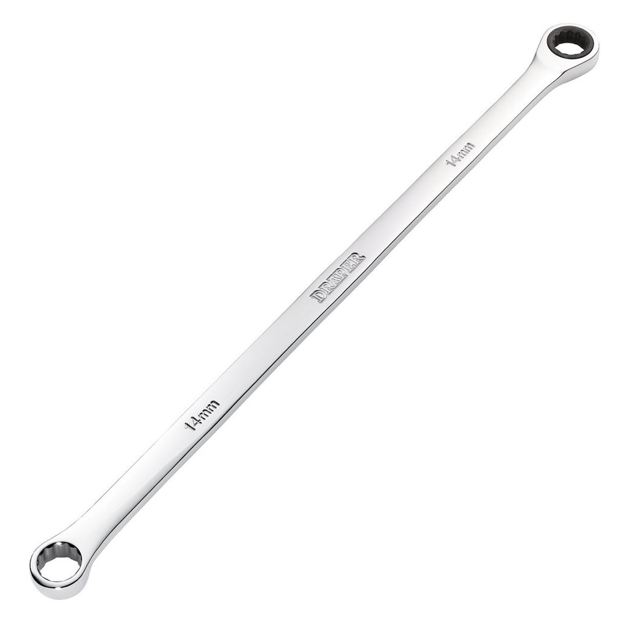 Draper Tools HI-TORQ® Metric Extra-Long Double Ring Ratchet Spanner, 14mm