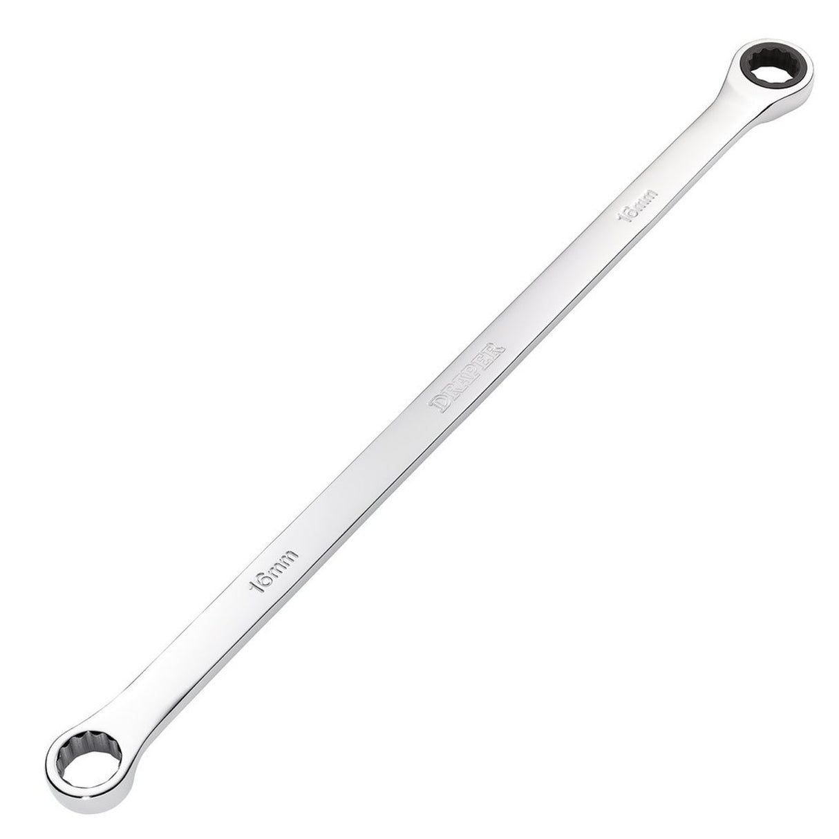 Draper Tools HI-TORQ® Metric Extra-Long Double Ring Ratchet Spanner, 16mm