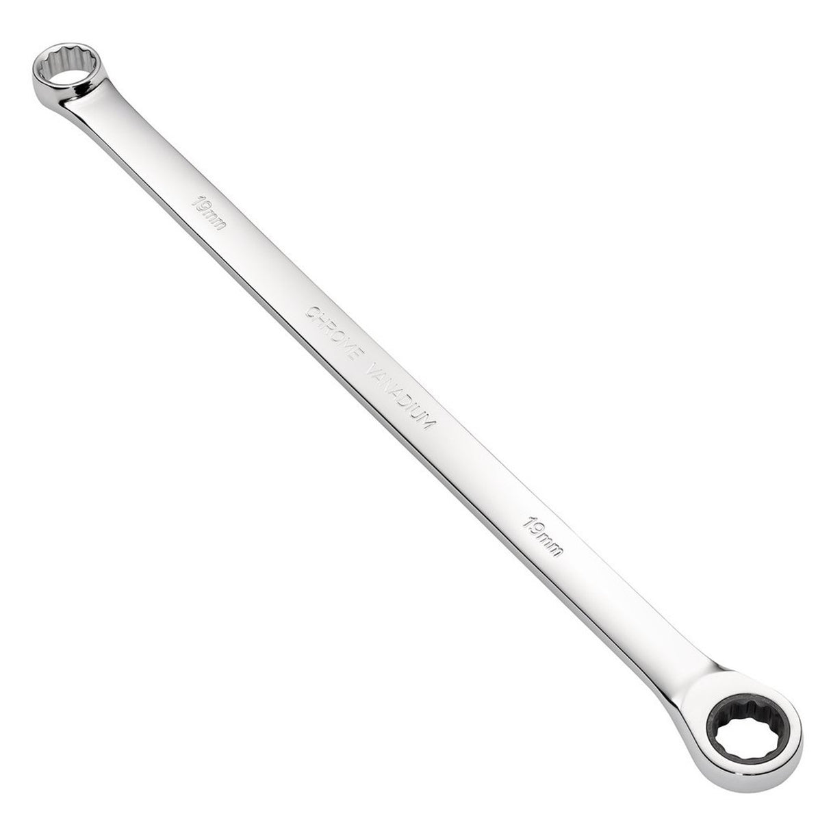 Draper Tools HI-TORQ® Metric Extra-Long Double Ring Ratchet Spanner, 19mm
