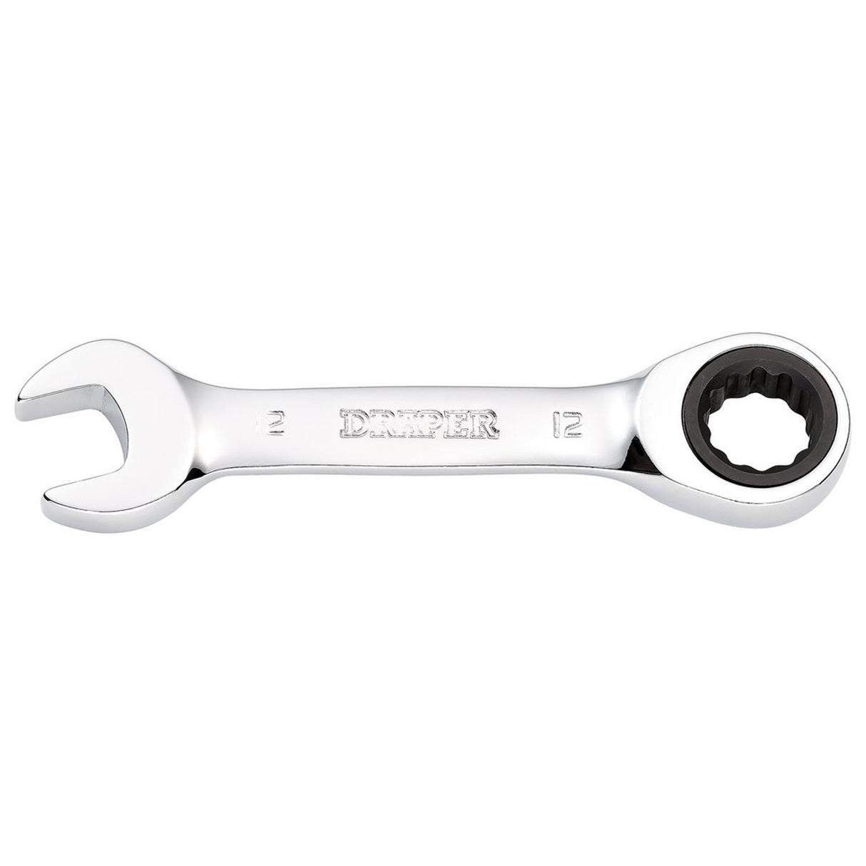 Draper Tools HI-TORQ® Metric Stubby Ratchet Combination Spanner, 12mm