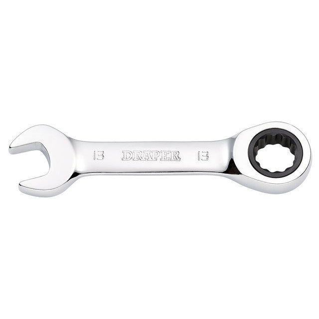 Draper Tools HI-TORQ® Metric Stubby Ratchet Combination Spanner, 13mm