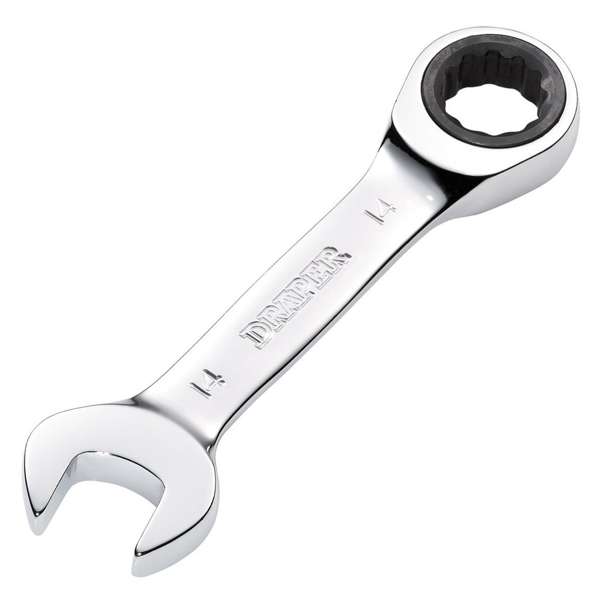 Draper Tools HI-TORQ® Metric Stubby Ratchet Combination Spanner, 14mm