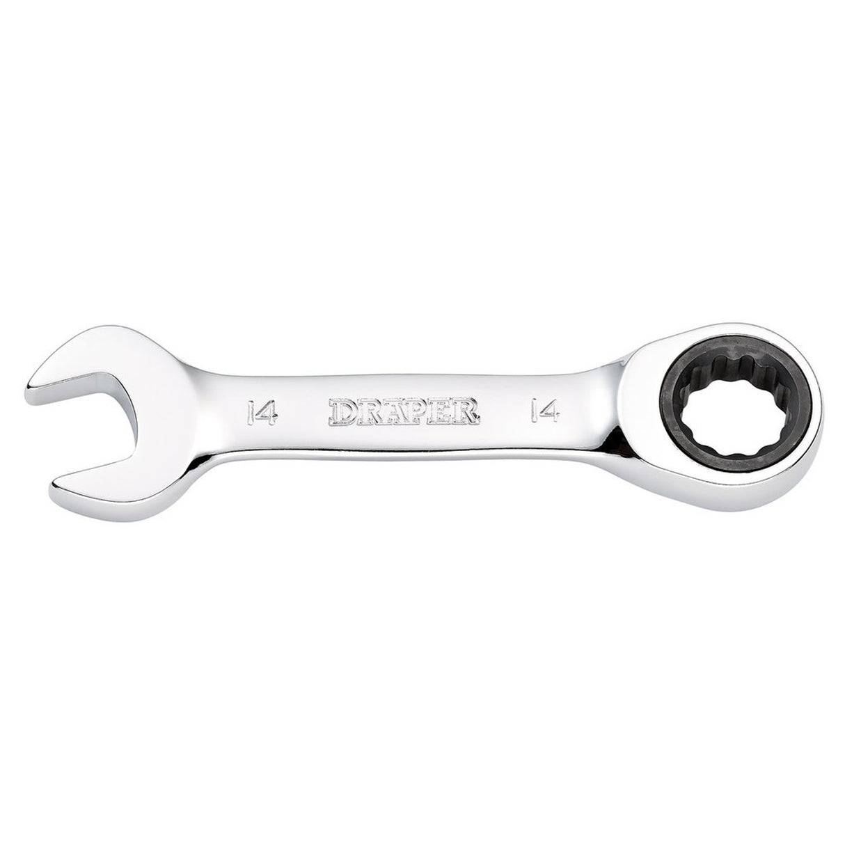 Draper Tools HI-TORQ® Metric Stubby Ratchet Combination Spanner, 14mm