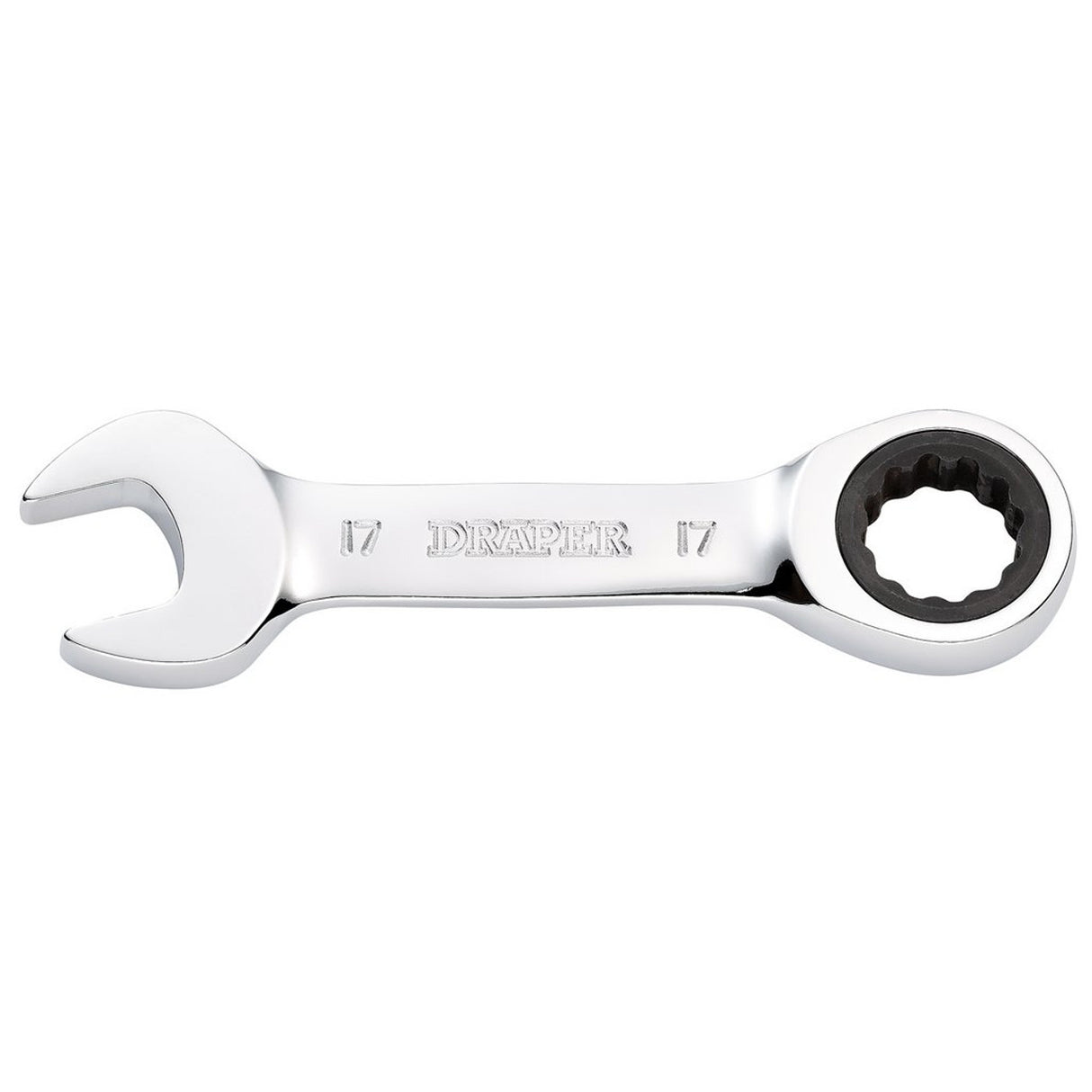 Draper Tools HI-TORQ® Metric Stubby Ratchet Combination Spanner, 17mm