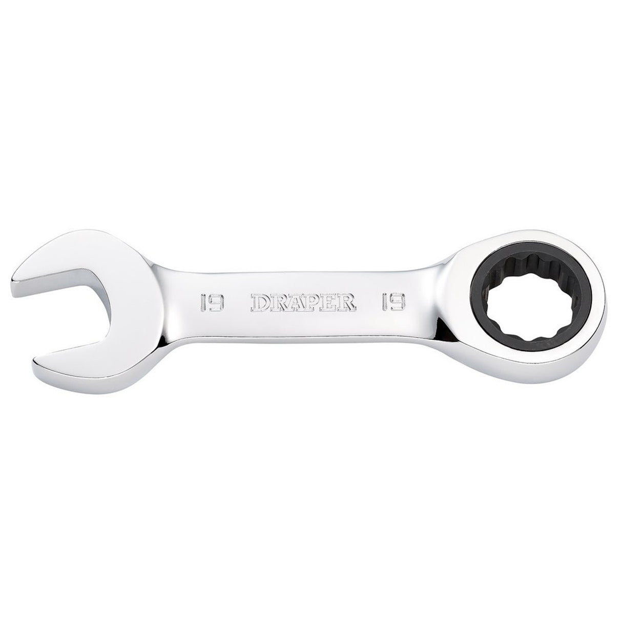 Draper Tools HI-TORQ® Metric Stubby Ratchet Combination Spanner, 19mm