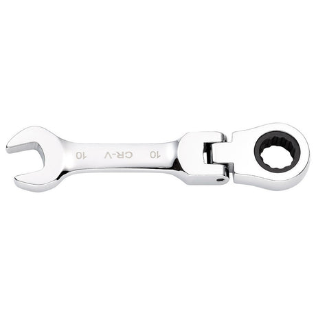 Draper Tools HI-TORQ® Metric Stubby Flexible Head Ratchet Combination Spanner, 10mm