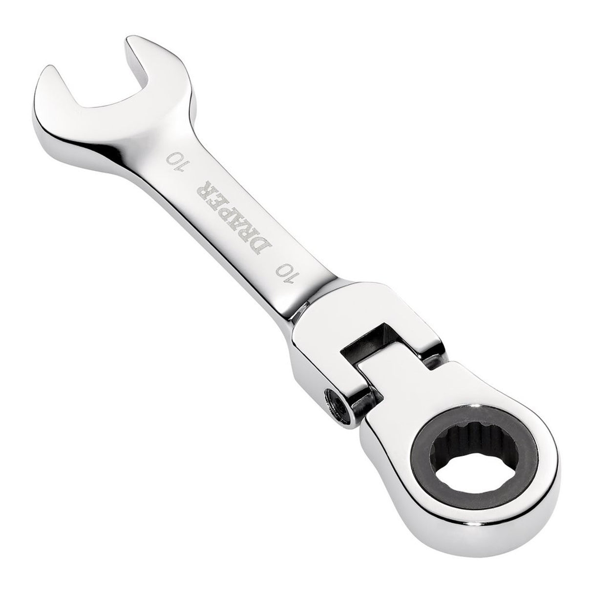 Draper Tools HI-TORQ® Metric Stubby Flexible Head Ratchet Combination Spanner, 10mm