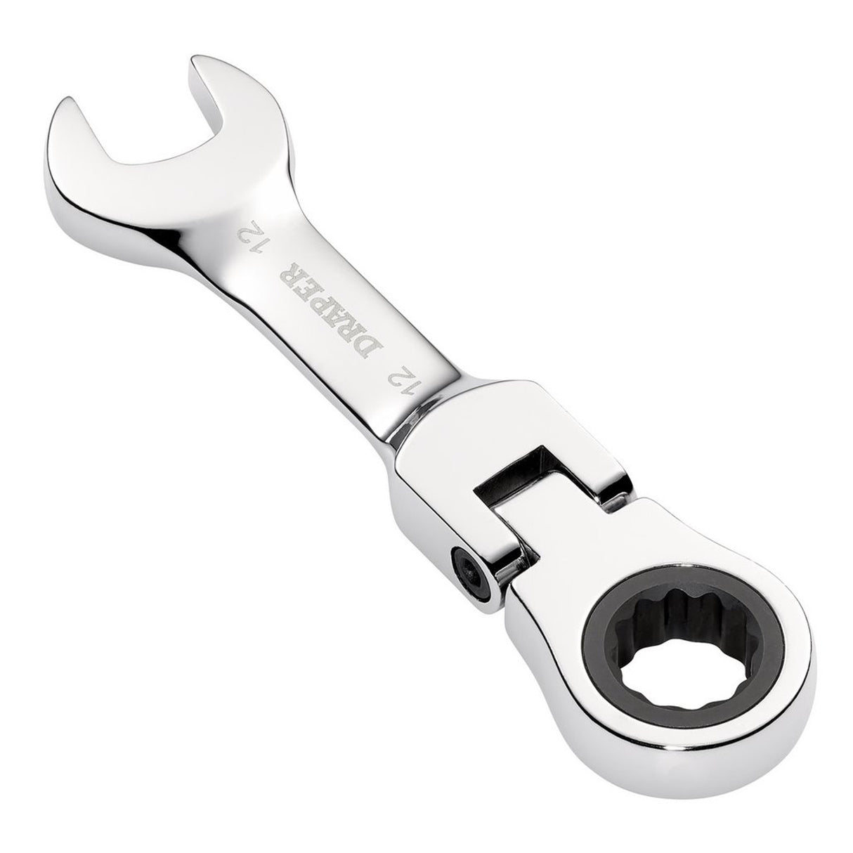 Draper Tools HI-TORQ® Metric Stubby Flexible Head Ratchet Combination Spanner, 12mm