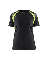 Blaklader Women's T-Shirt 3402 #colour_black-hi-vis-yellow
