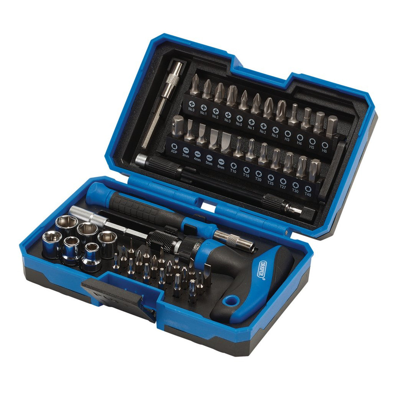 Draper Tools T-Handle Ratchet Screwdriver Set (53 Piece) – GS Workwear