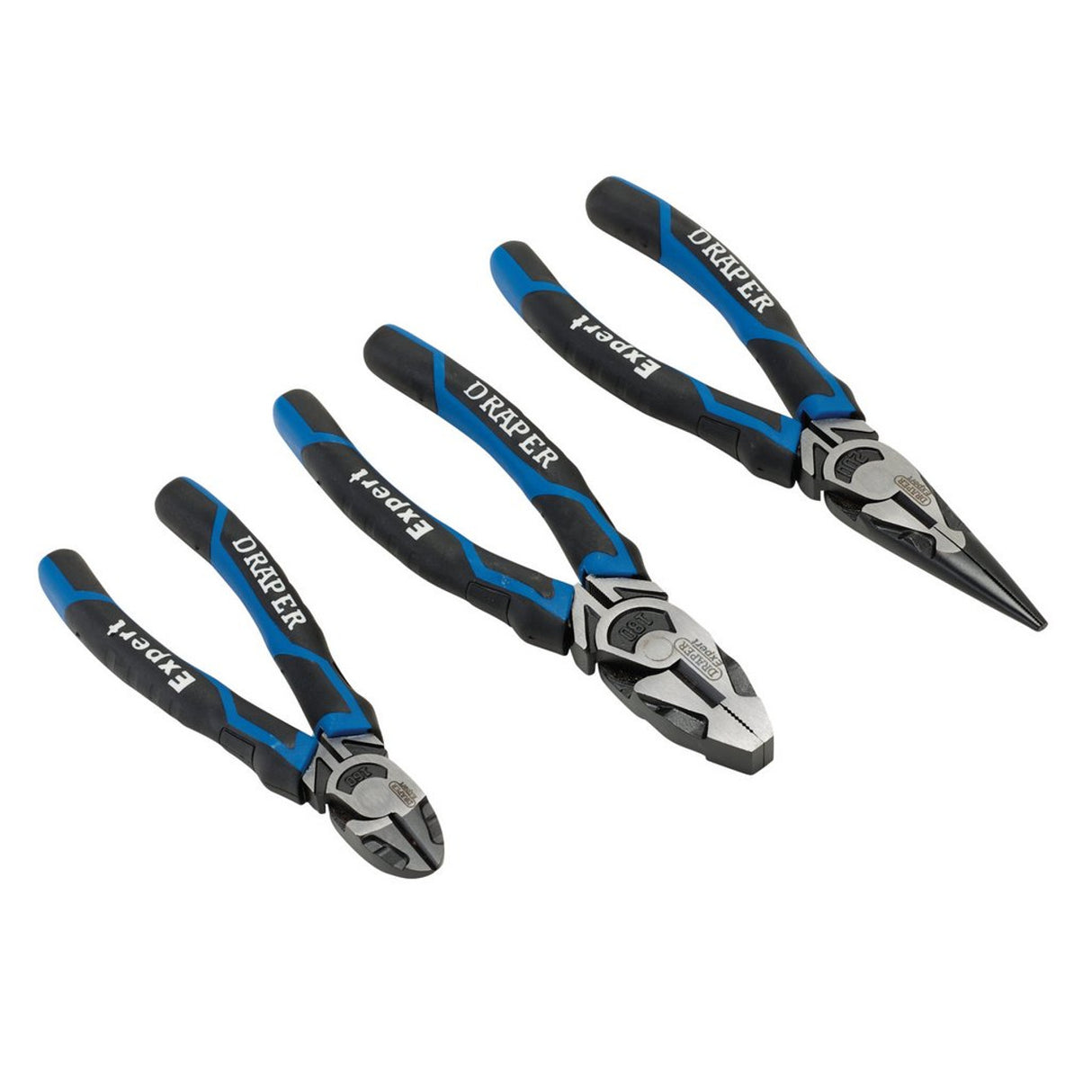 Draper Tools Expert High Leverage Plier Set, Blue (3 Piece)