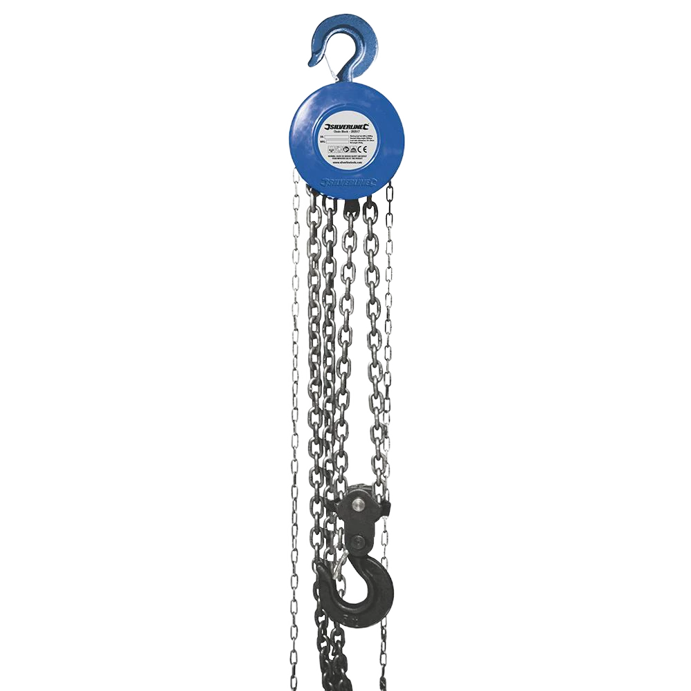 Silverline Chain Block - 5000kg/3m Lift Height