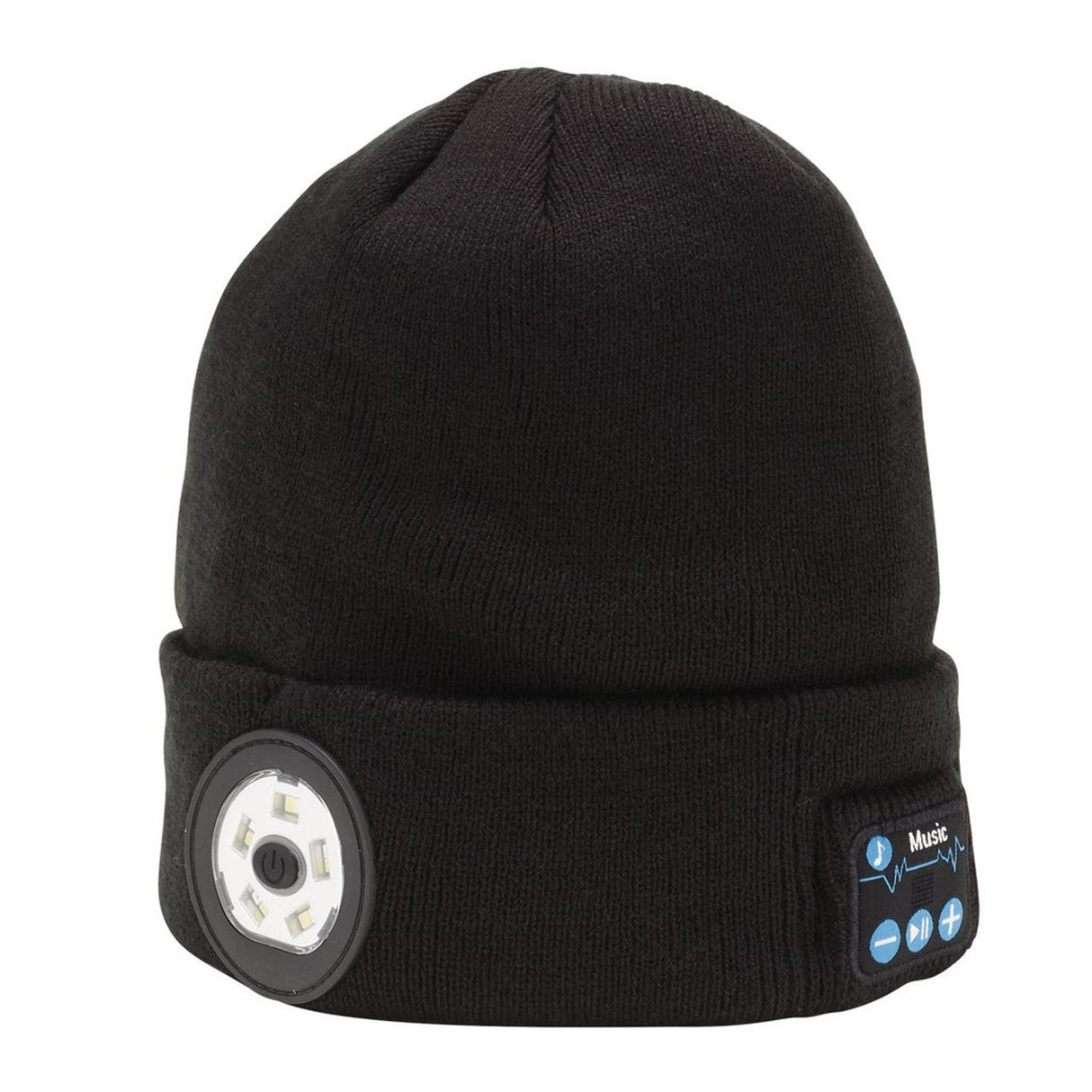 Draper Tools Smart Wireless Rechargeable Beanie With Led Head Torch And Usb Charging Cable, Black, One Size