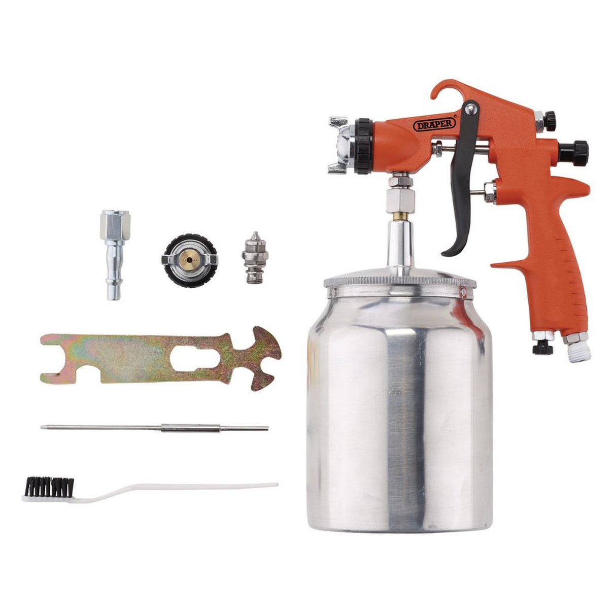 Draper Tools Suction Air Paint Spray Gun, 1L, 1.8mm