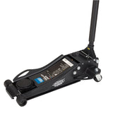 Draper Tools Expert Professional Low Profile Fast Lift Garage Trolley Jack, 3 Tonne, Black