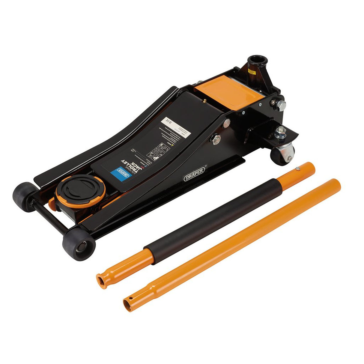 Draper Tools Trolley Jack, 2.25 Tonne, Orange