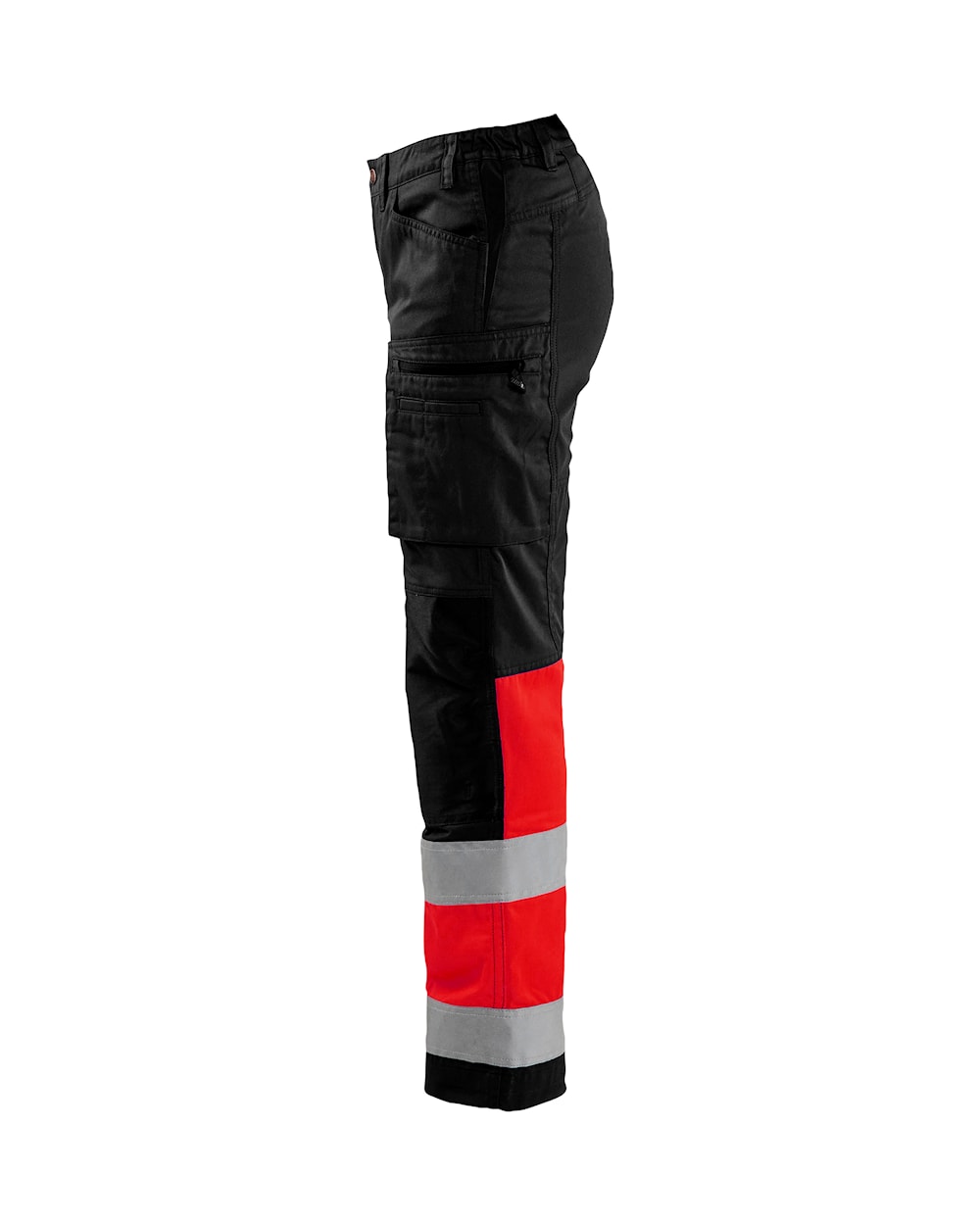 Blaklader Women's Hi-Vis Trousers with Stretch 7161 #colour_black-red-hi-vis