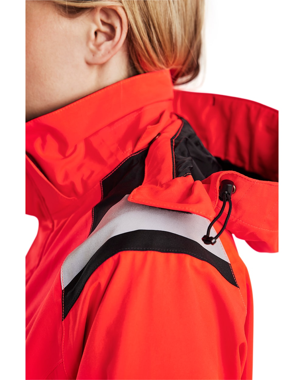 Blaklader Women's Hi-Vis Shell Jacket 4904 #colour_red-hi-vis-black