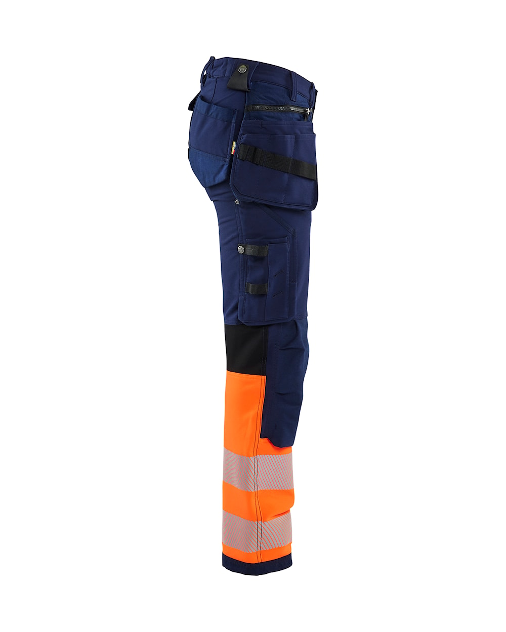 Blaklader Women's Hi-Vis 4-Way-Stretch Trousers 7193 #colour_navy-blue-orange