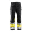 Blaklader Women's Hi-Vis Trousers with Stretch 7161 #colour_black-hi-vis-yellow