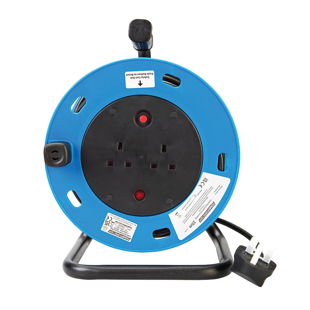 Powermaster Cable Reel Freestanding 13A 230V - 2-Gang 25m