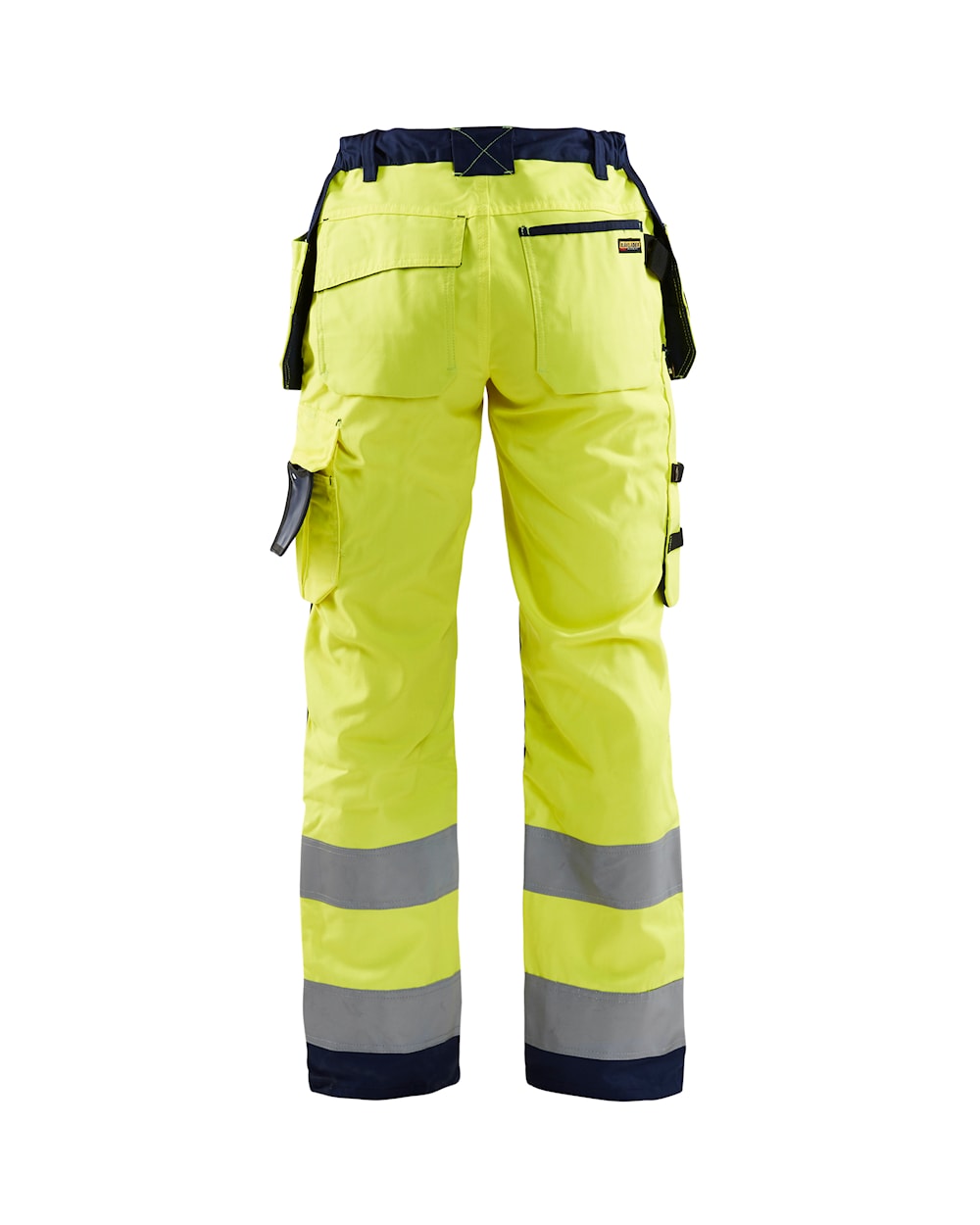 Blaklader Women's Hi-Vis Trousers 7156 #colour_hi-vis-yellow-navy-blue