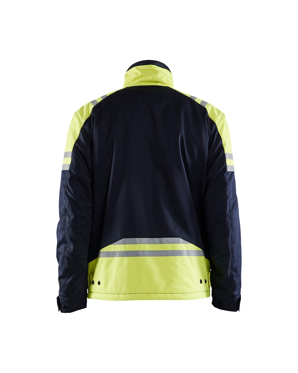 Blaklader Winter Jacket Inherent Steel 4515 #colour_navy-blue-hi-vis-yellow