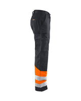 Blaklader Hi-Vis Trousers 1564 - Mid Grey/ Hi-Vis Orange