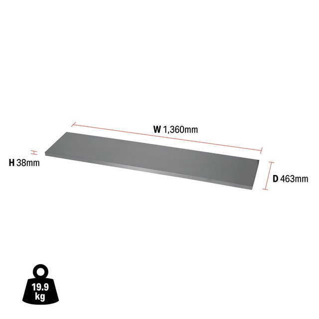 Draper Tools Bunker Modular Stainless Steel Worktop, 1360mm