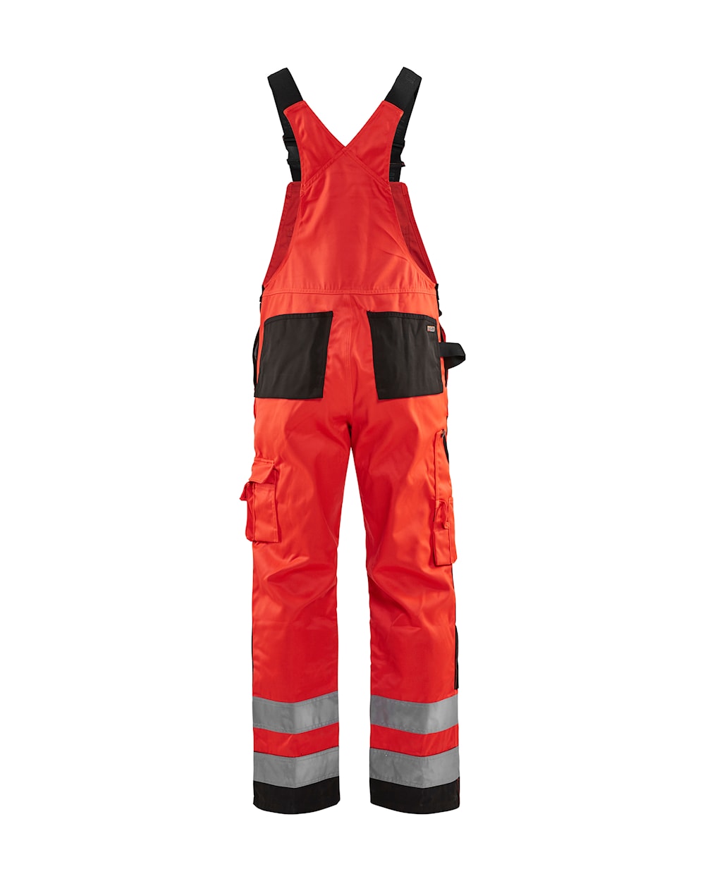 Blaklader Hi-Vis Bib Trousers 2660 - Red Hi-Vis/Black