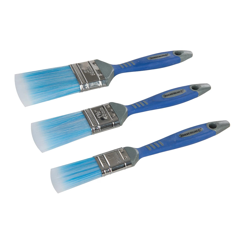 Silverline No-Loss Synthetic Paint Brush Set 3Pce