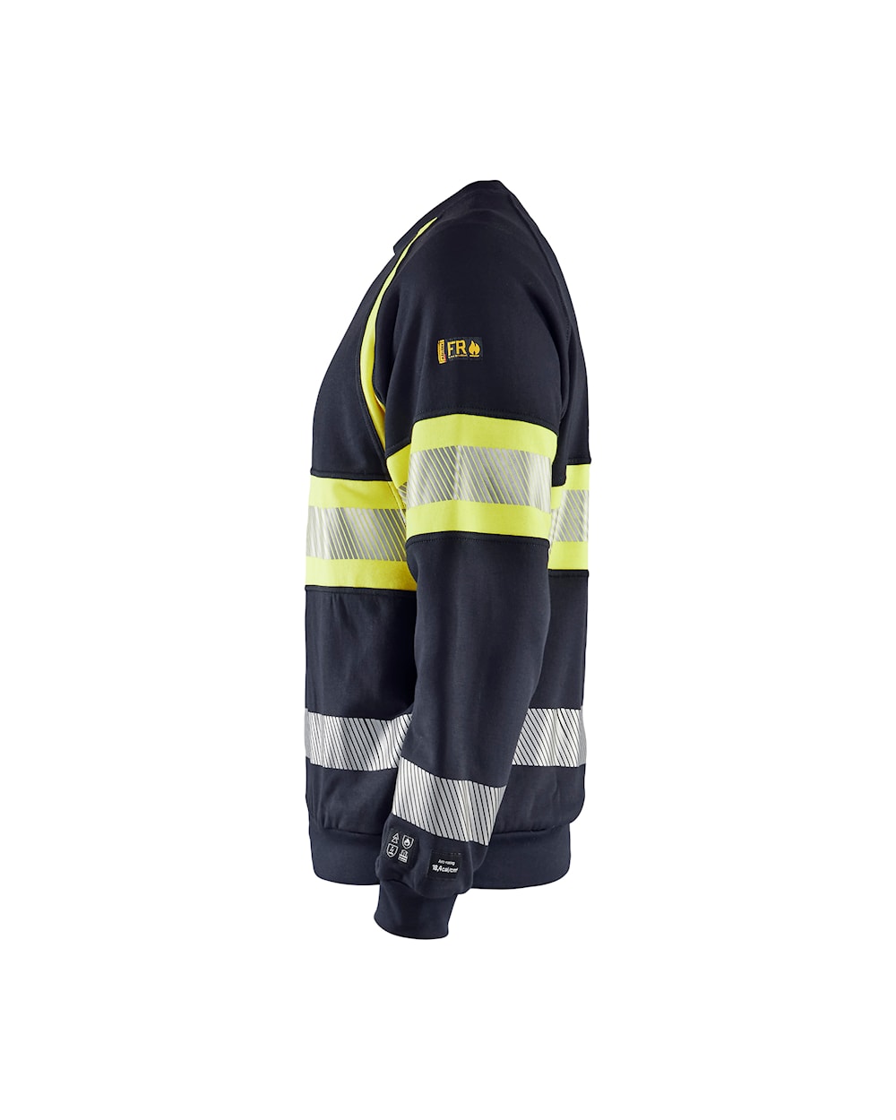 Blaklader Multinorm Sweatshirt 3459 #colour_navy-blue-hi-vis-yellow