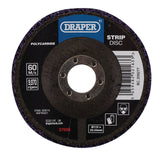 Draper Tools Polycarbide Strip Disc, 115mm, 22.23mm, 180 Grit, Purple