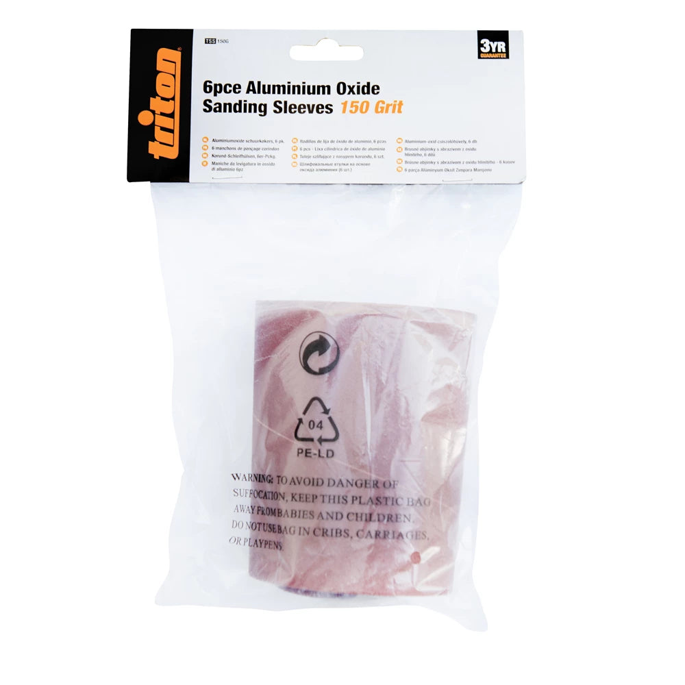 Triton Aluminium Oxide Sanding Sleeves 6pce 150G