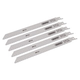 Draper Tools Bi-Metal Reciprocating Saw Blades For Metal Cutting, 225mm, 24tpi (Pack Of 5)