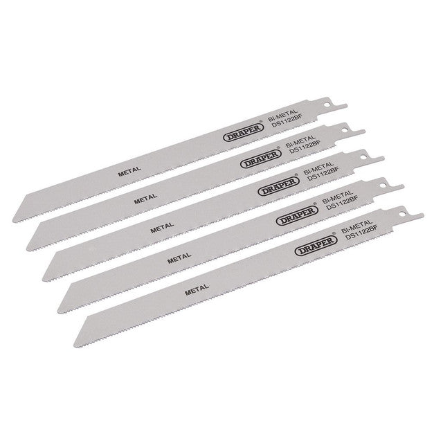 Draper Tools Bi-Metal Reciprocating Saw Blades For Metal Cutting, 225mm, 14tpi (Pack Of 5)