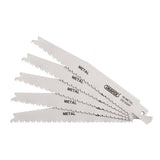 Draper Tools Bi-Metal Reciprocating Saw Blades For Metal Cutting, 150mm, 8-14tpi (Pack Of 5)