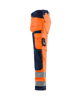 Blaklader Hi-Vis Craftsman Trousers 1568 - Orange/Navy Blue