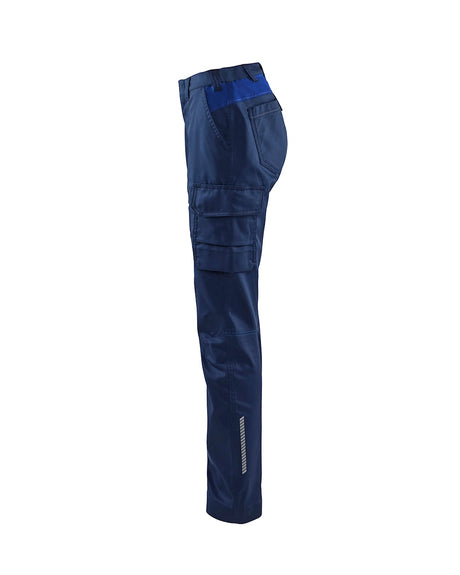 Blaklader Women's Industry Trousers Stretch 7144 #colour_navy-blue-cornflower-blue