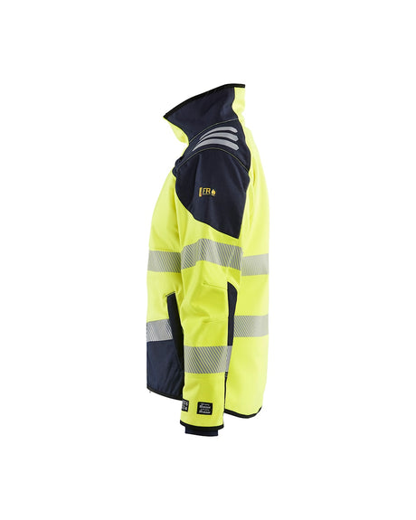 Blaklader Softshell Jacket Multinorm Women 4448 #colour_hi-vis-yellow-navy-blue