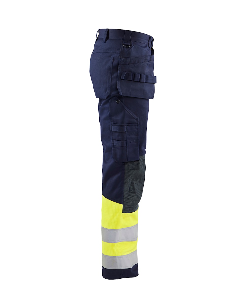 Blaklader Multinorm Craftsman Trousers 1479 #colour_navy-blue-hi-vis-yellow