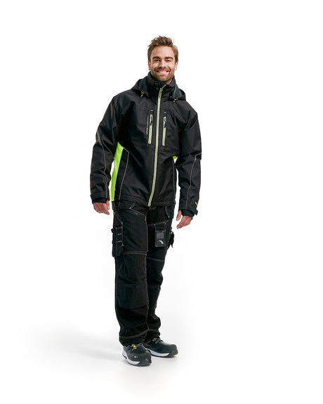 Blaklader Lightweight Lined Functional Jacket 4890 #colour_black-hi-vis-yellow