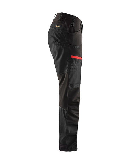 Blaklader Service Trousers with Stretch 1456  #colour_black-red