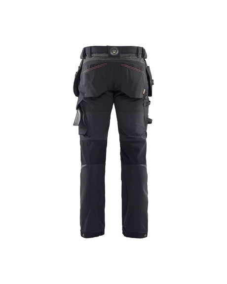 Blaklader Craftsman Trousers 4-Way Stretch 1522 - Black/Red