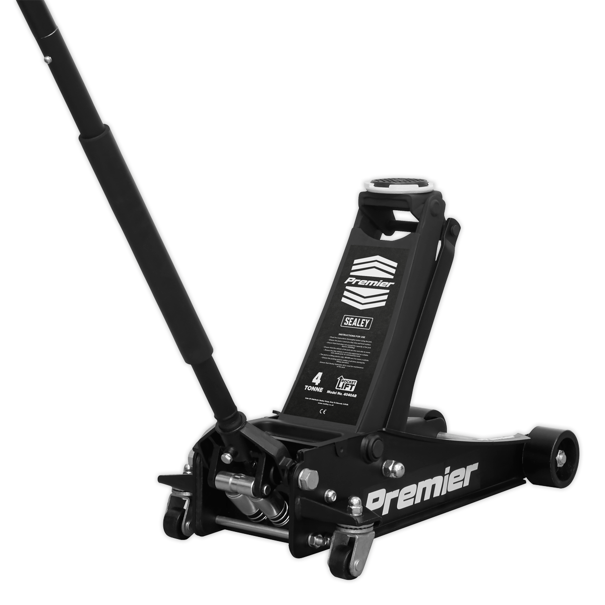 Sealey Trolley Jack 4 Tonne Low Profile Rocket Lift Black