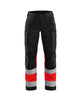Blaklader Women's Hi-Vis Trousers with Stretch 7161 #colour_black-red-hi-vis