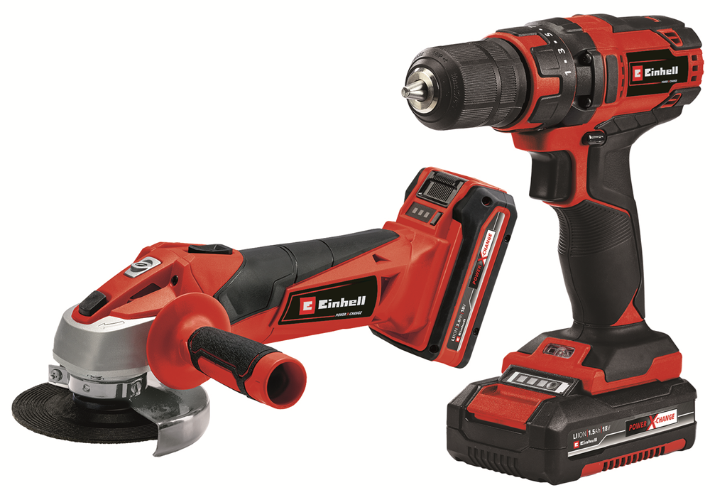 Einhell Power X-Change 18V Drill Driver and Angle Grinder Kit