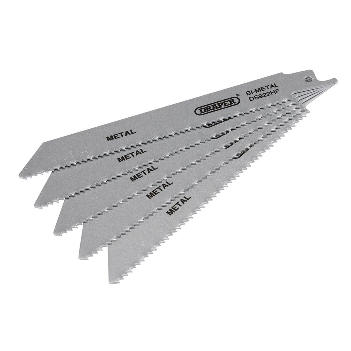 Draper Tools Bi-Metal Reciprocating Saw Blades For Metal, 150mm, 10tpi (Pack Of 5)