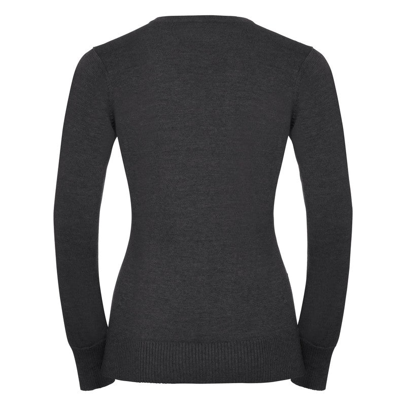 Russell Collection Women's V-Neck Knitted Sweater