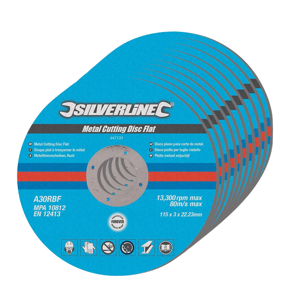 Silverline Metal Cutting Discs Flat 10Pk